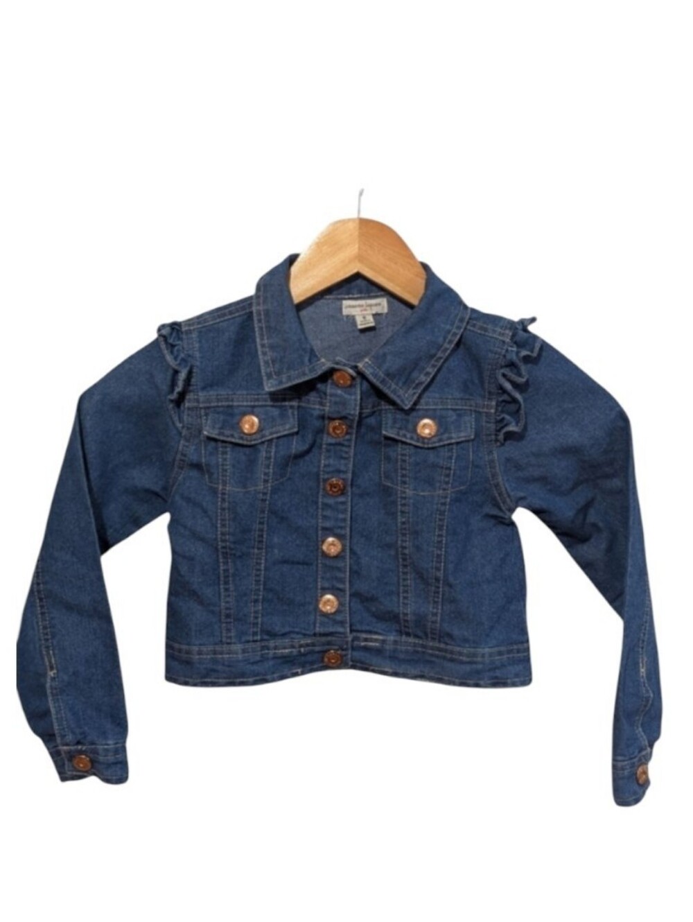 Nanette Lepore Denim Kids Jacket with Ruffle Details Size 6